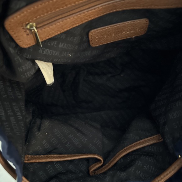 BACKPACK Steve Madden Backpack‎ Bsolly Blue Drawstring Nylon Travel Bag - Picture 5 of 6